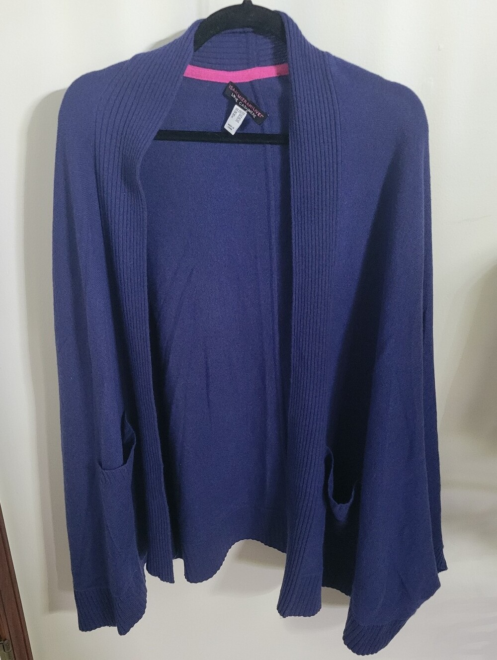 Isaac Mizrahi Live 100% Cashmere Open Front Ruana (poncho-style drape), Sz 2x 3x